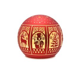 Regal Tidings Glass Light Up Globe Christmas Windows - Red