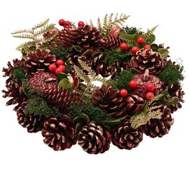 Regal Tidings Plum & Gold Wreath - 30 cm