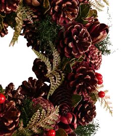 Regal Tidings Plum & Gold Wreath - 38 cm