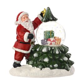 **MULTI 12**Regal Tidings Light Up Santa and Christmas Tree with Snowglobe