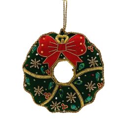**MULTI 3**Regal Tidings Beaded Hanging Dec - Wreath