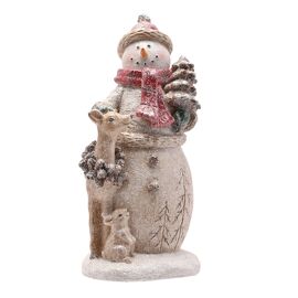 **MULTI 2** Christmas Snowman Figurine 27cm