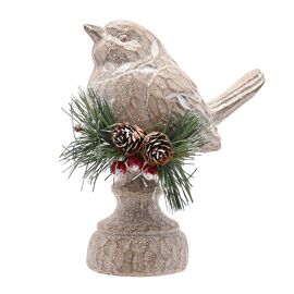Carved Wood Effect Robin on Branch