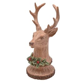 Carved Wood Effect Reindeer Bust