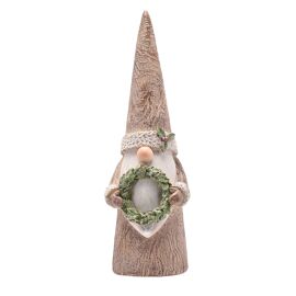 **MULTI 2**Wood Effect Christmas Gonk Figurine 28cm