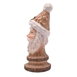 Carved Wood Effect Santa Claus Bust