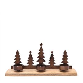 Bronze Finish Christmas Tree Candle Holder
