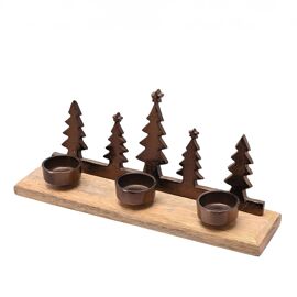 Bronze Finish Christmas Tree Candle Holder