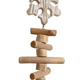 **MULTI 2** Wooden Christmas Hanging Decoration - Snowflakes