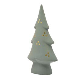 Porcelain Christmas Tree Decoration Light Green and Gold 21cm