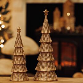 **MULTI 2** Rattan Effect Resin Christmas Tree 40cm