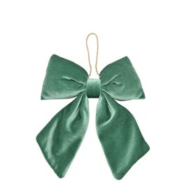 Teal Velvet Hanging Bow 26x32cm