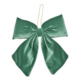 Teal Velvet Hanging Bow 38x32cm