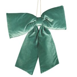 Teal Velvet Hanging Bow