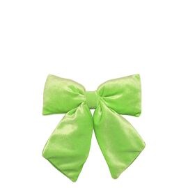 Bright Green Velvet Bow with Clip 14 x16cm
