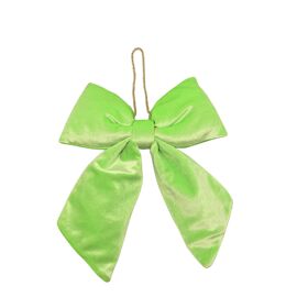 Bright Green Velvet Hanging Bow 26 x 32cm