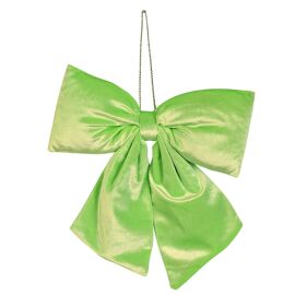 Bright Green Velvet Hanging Bow 38 x 32cm