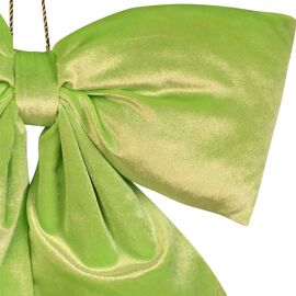 Bright Green Velvet Hanging Bow 38 x 32cm