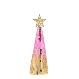 Pink & Gold Disco Ball Christmas Tree Ornament - Medium