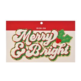 **MULTI 6** Merry And Bright Iron On Patch