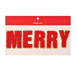 **MULTI 6** Red Iron On Patch - Merry