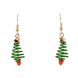 **MULTI 6** Spiral Christmas Tree Dangle Earrings
