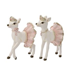 Set of 2 Tutu Deer Ornaments