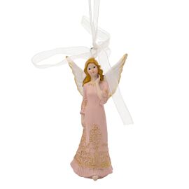 **Multi 6** Pink & Gold Angel Hanging Ornament