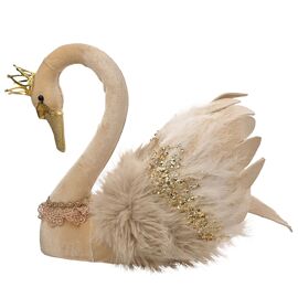 **MULTI 2** Ornate Velvet Regal Swan Ornament