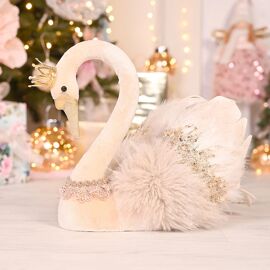**MULTI 2** Ornate Velvet Regal Swan Ornament