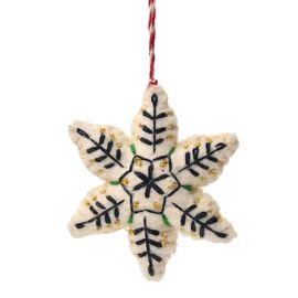 **MULTI 6**Blue & White Felt Hanging Decoration - Star