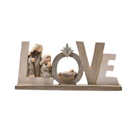 Nativity Scene "Love" Mantle Plaque