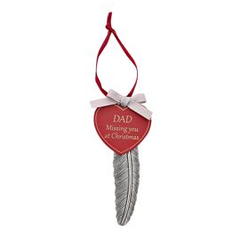 **MULTI 6** Thoughts of You Christmas Feather Plaque "Dad"