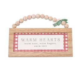 **MULTI 3** Beaded Hanging Plaque - Warm Hearts