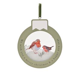 **MULTI 6** Robin Plaque  - Merry Christmas