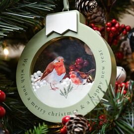 **MULTI 6** Robin Plaque  - Merry Christmas