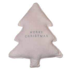 Tree Shaped 'Merry Christmas' Cushion
