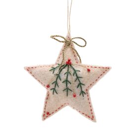 **MULTI 12**Embroidered Felt Decoration - Star