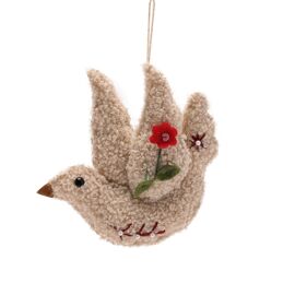 **MULTI 12**Embroidered Felt Decoration - Dove