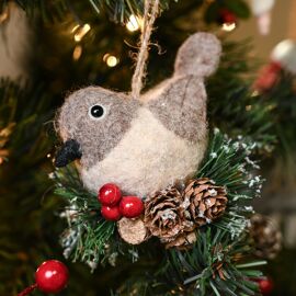 **MULTI 18** Hanging Bird - Grey - 12cm
