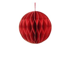 Deep Red Set of 3 Paper Baubles with Gold Edge - 10cm