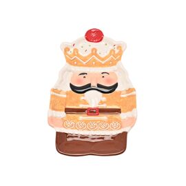 Santa & Friends Ceramic Gingerbread Nutcracker Plate