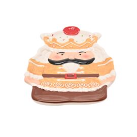 Santa & Friends Ceramic Gingerbread Nutcracker Plate