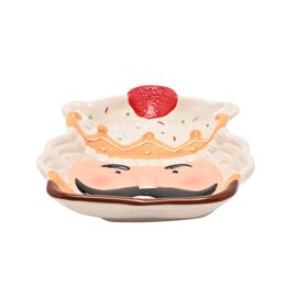 Santa & Friends Ceramic Gingerbread Nutcracker Head Plate