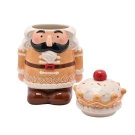 Santa & Friends Ceramic Gingerbread Nutcracker Treat Jar