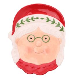 Santa & Friends Ceramic Nordic Plate - Mr Claus wearing Glasses