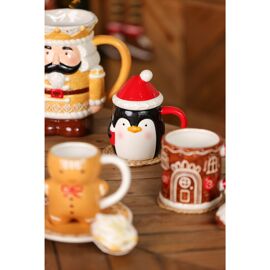 Santa & Friends Ceramic Small Mug - Penguin