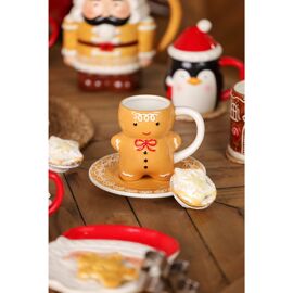 Santa & Friends Ceramic Small Mug - Gingerbread Man