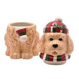 Santa & Friends Ceramic Treat Jar - Cockerpoo