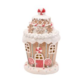 **MULTI 2** Santa & Friends Light up Gingerbread House - Candy Cane